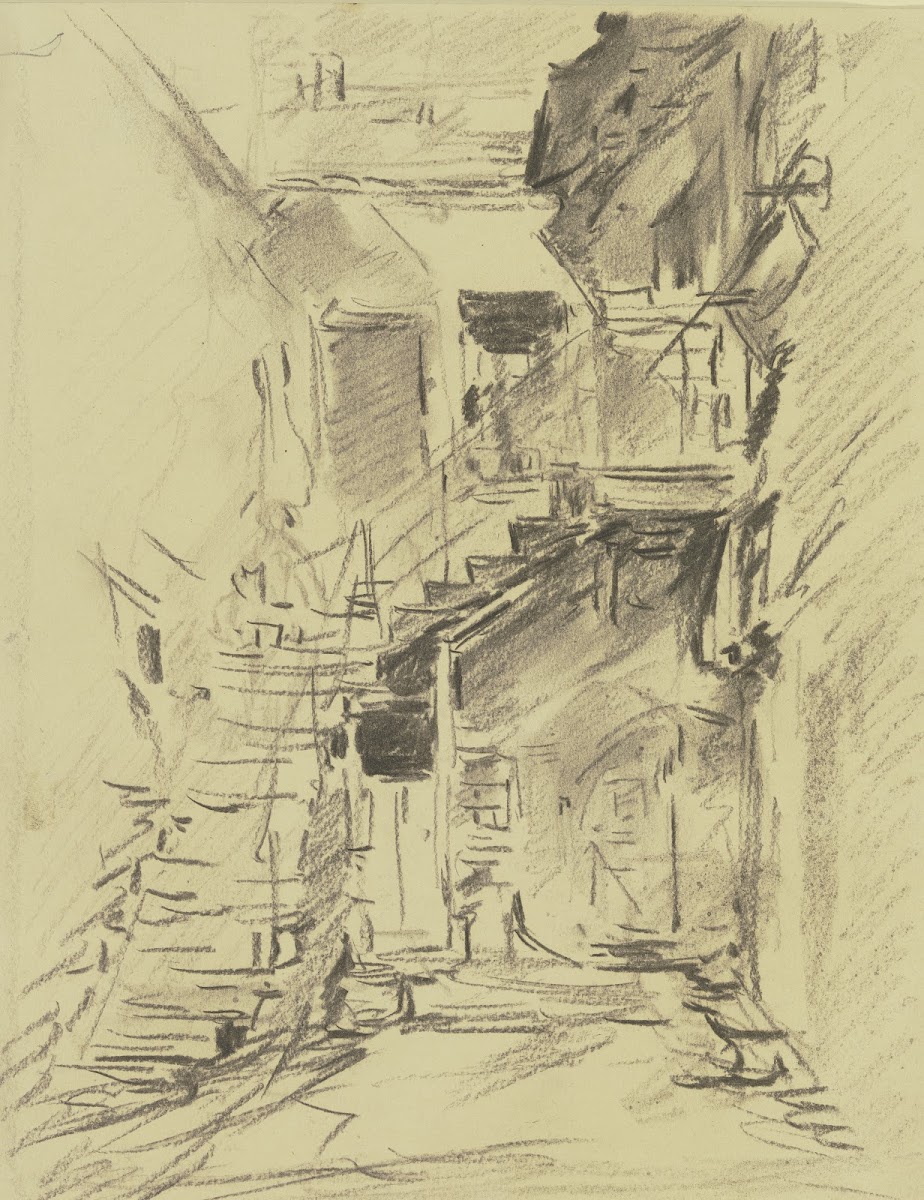Small farmstead with steep stairs