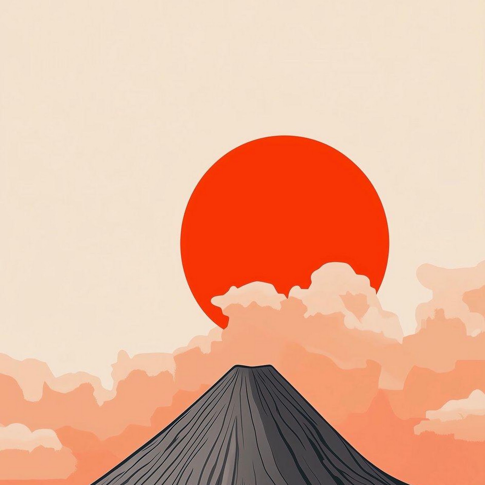 Download Mount Fuji and Red Sun iPhone