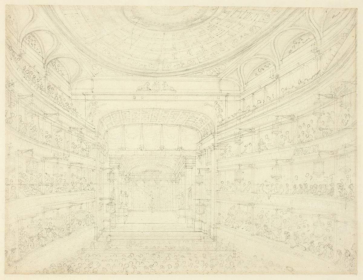 Study for New Covent Garden Theater from Microcosm of London c 1810