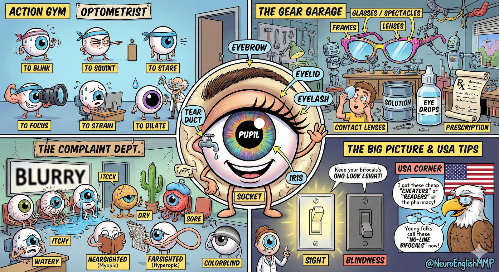 Action Gym Optometrist Vocabulary