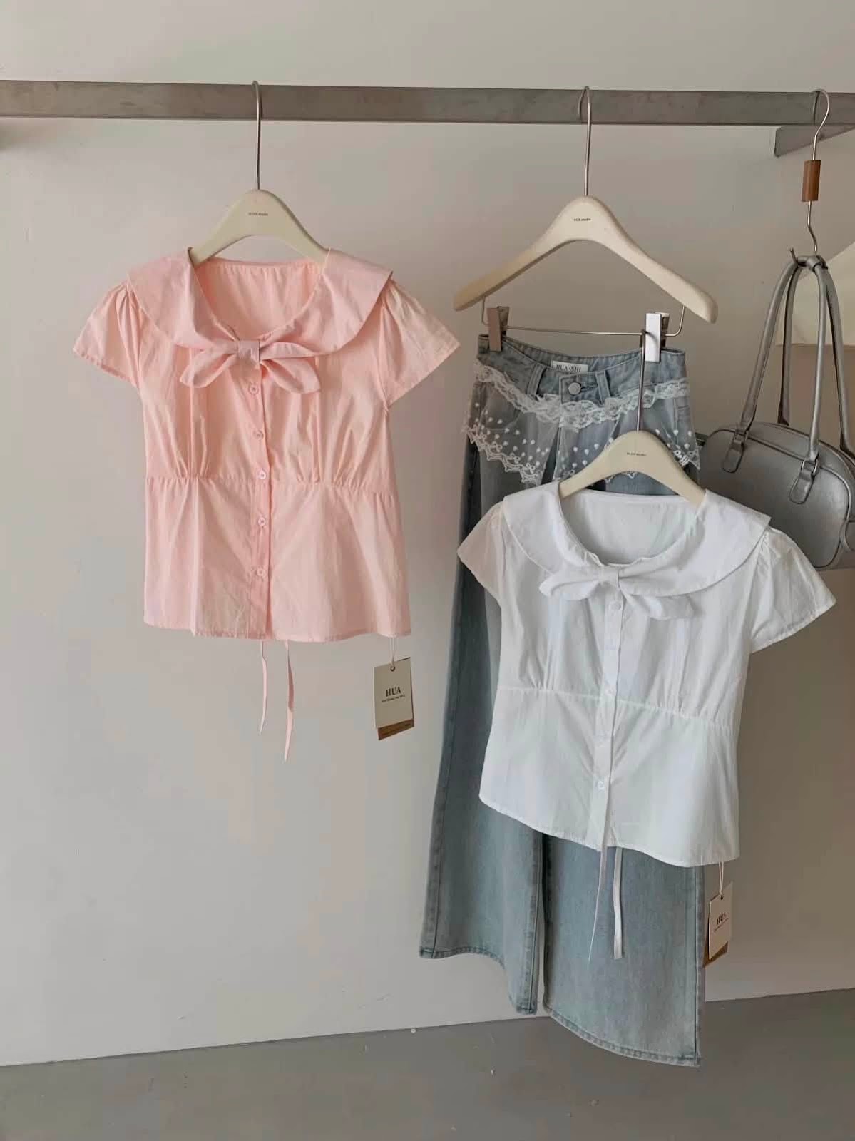 Áo kiểu Seeu cổ sen nơ XONXEN SHOP 80306 – Image 2