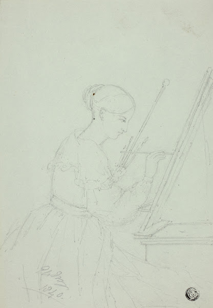 Young Woman Painting possibly a Self Portrait 1840