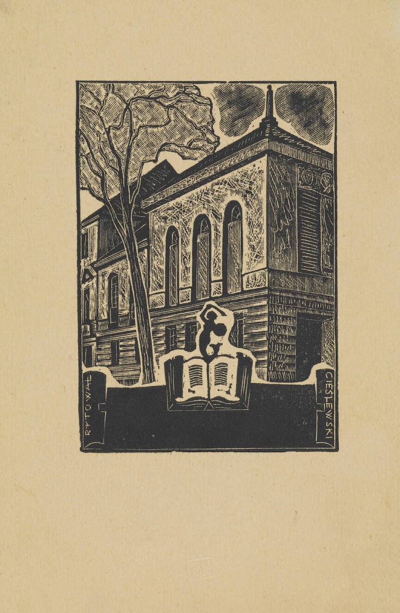 Drzeworyt okolicznościowy widok Arsenału w Warszawie 1938
