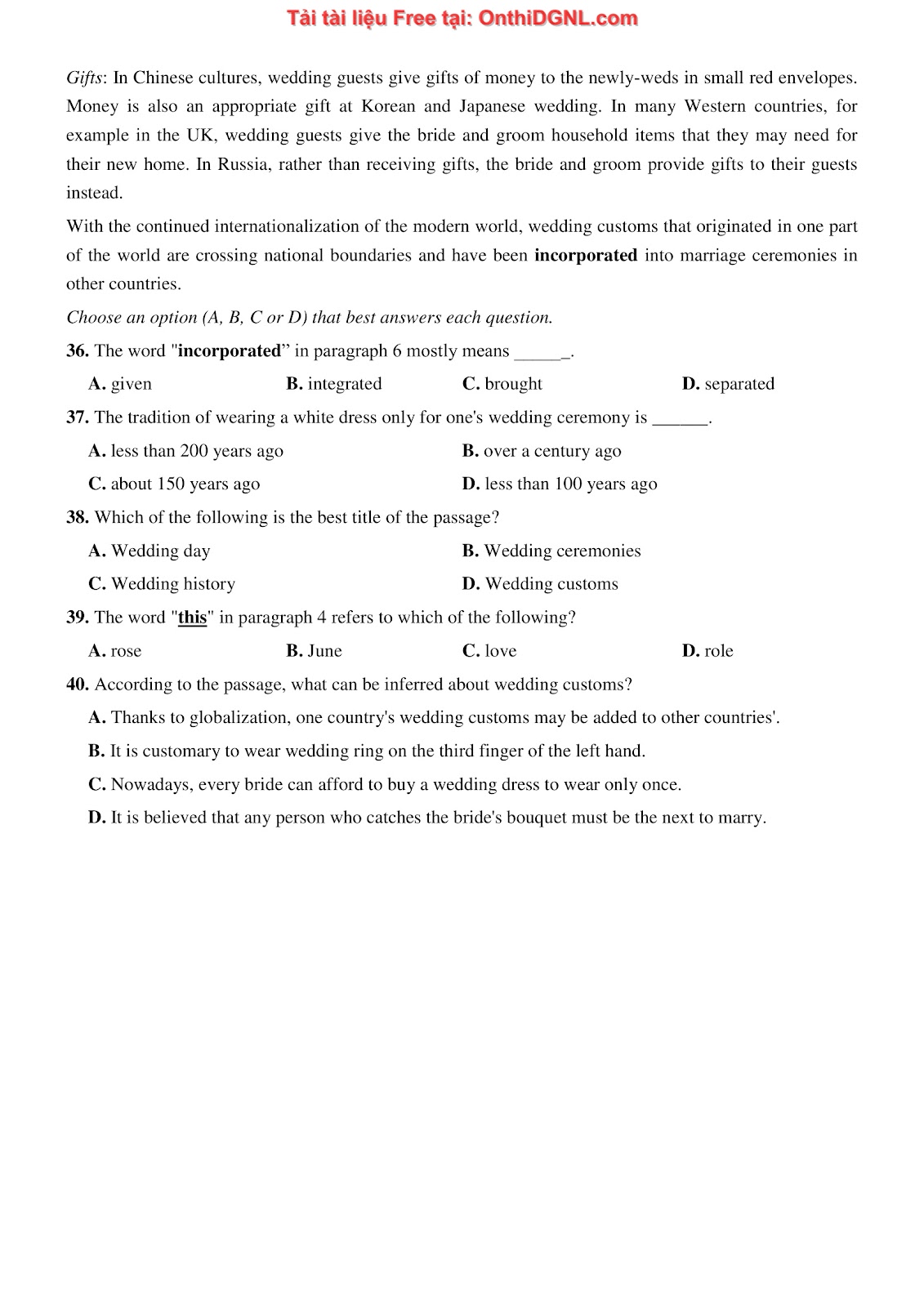 800 bài tập môn Tiếng Anh - Ôn thi ĐGNL ĐHQG TP HCM Phần 27