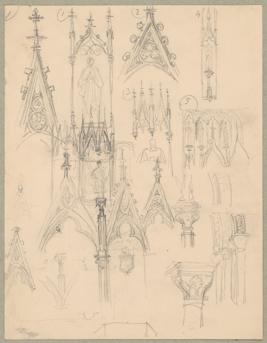 Sketches of Gothic architectural details 1861 1867