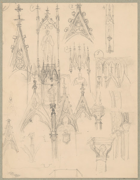 Sketches of Gothic architectural details 1861 1867