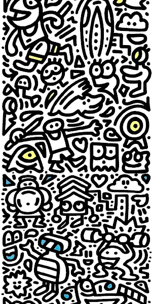 Doodle Art, Illustration, Black And White, Cartoon Full HD iPhone Wallpaper Background