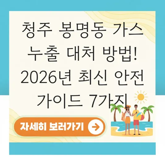 청주 봉명동 가스 누출 대처 방법
