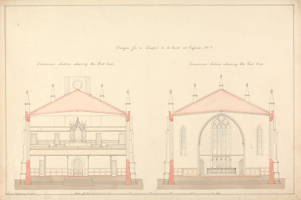 Design for a Chapel at Enfield Transverse Sections East and West End