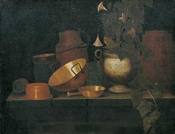 Still life with copper dishes