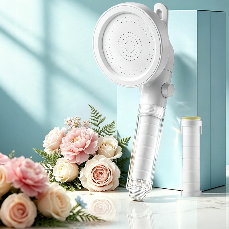 Shower set with pressure boost and swivel connection