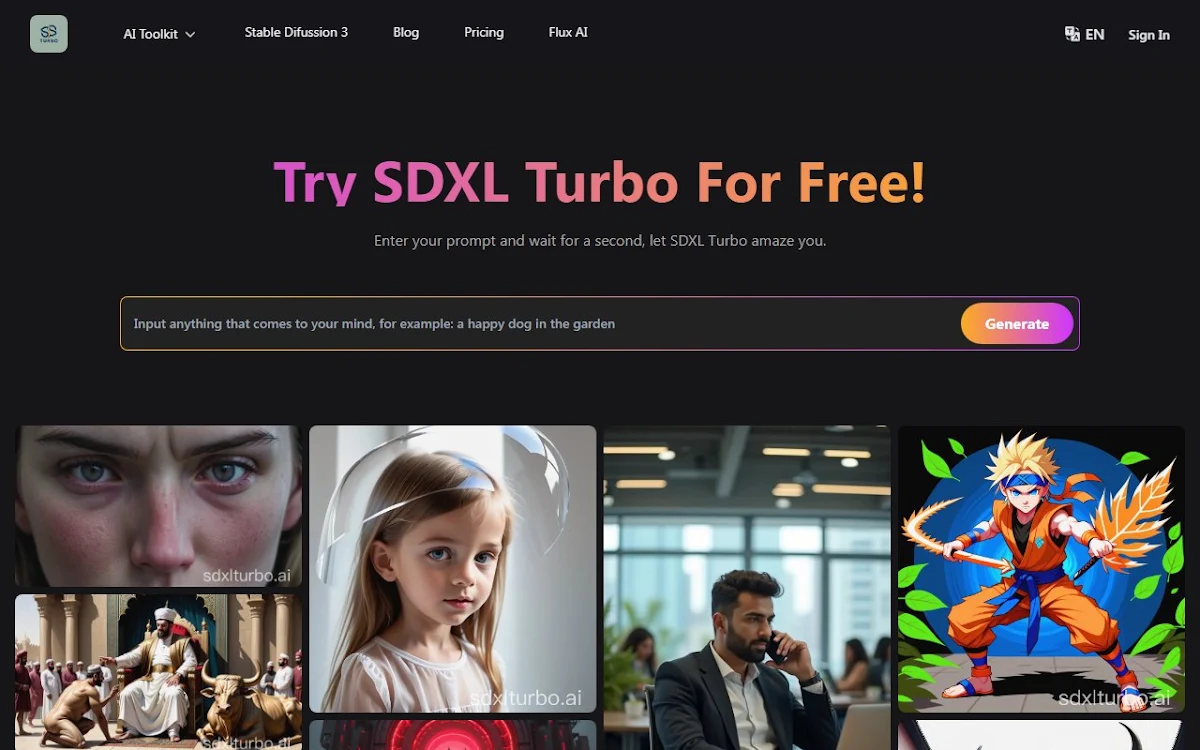 Captura de SDXL TURBO ONLINE