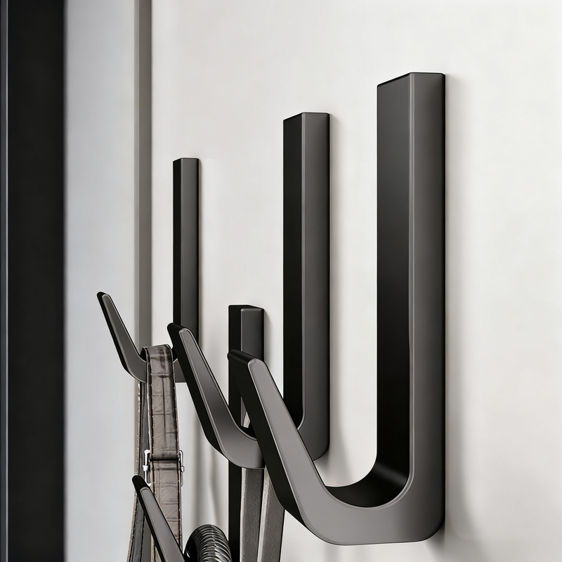 Aluminum wall hook with adhesive surface