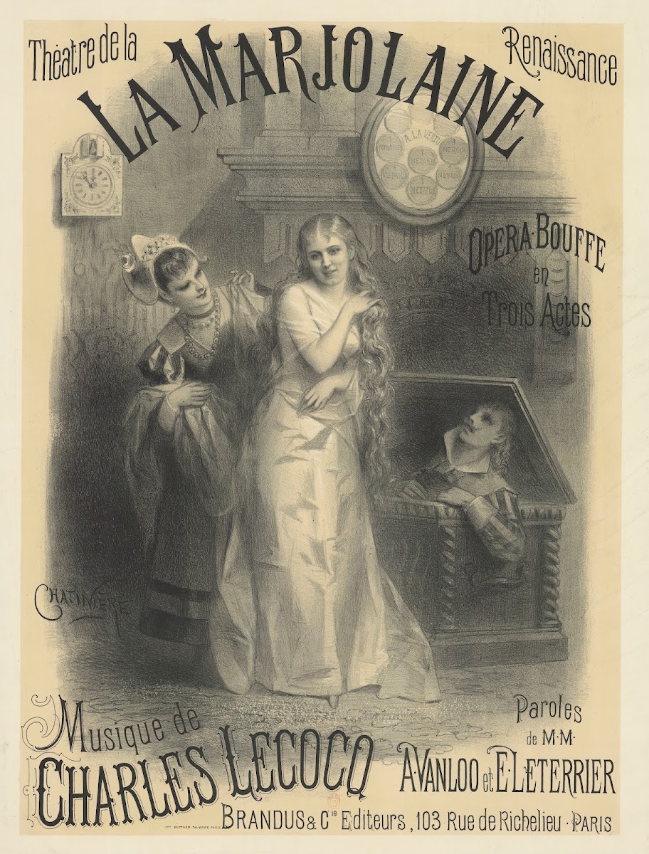 Théâtre de la Renaissance La Marjolaine Opéra bouffe en trois actes 1887
