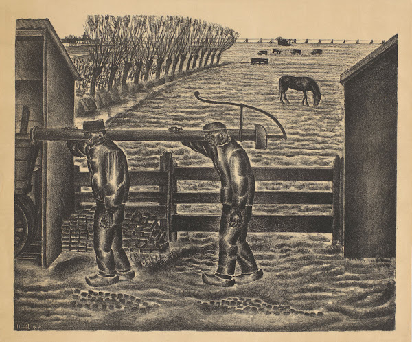 Twee boeren in een landschap 1930