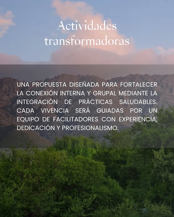 Retiro de Bienestar Experiencia Traslasierra