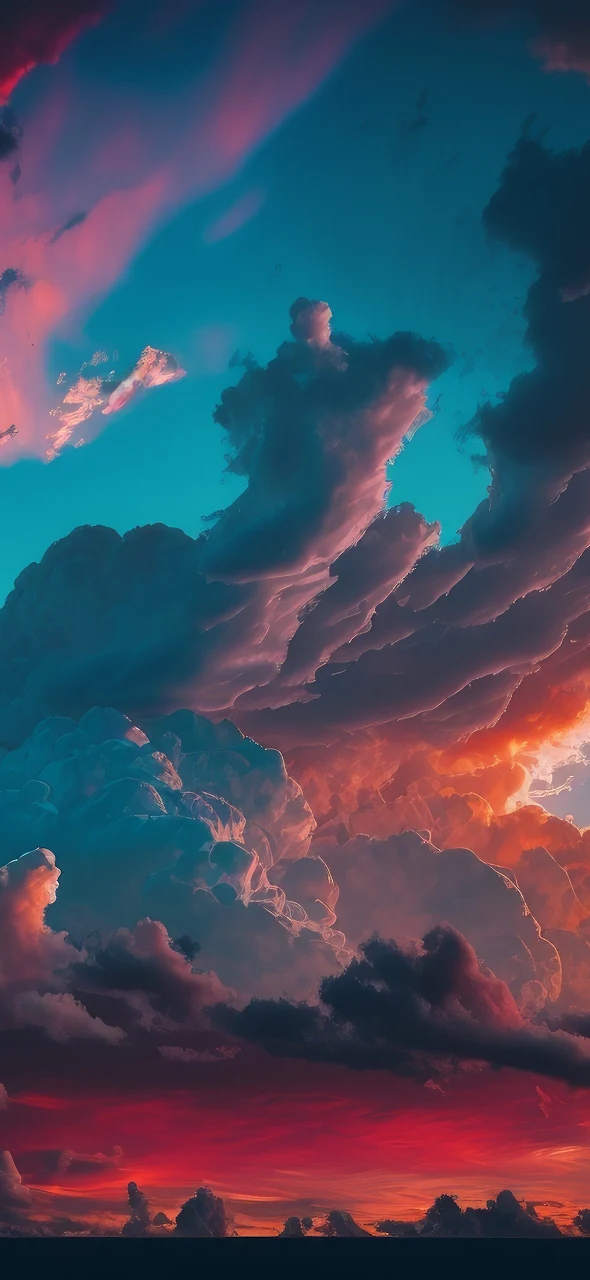 Ai Art, Illustration, Colorful, Clouds, Sky 4K Wallpaper