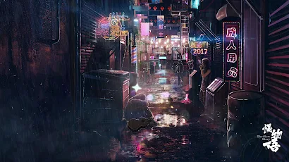 Cyberpunk, Street, Neon, City Lights, City 5K Wallpaper Background