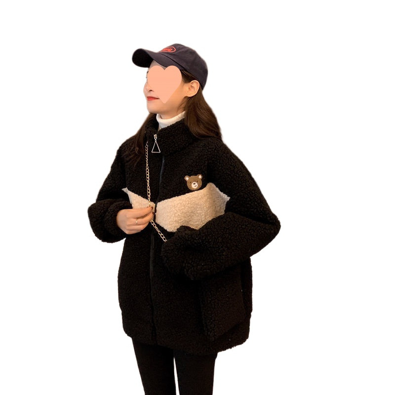 Lammfleece-Strickjacke, gefüttert, Damen