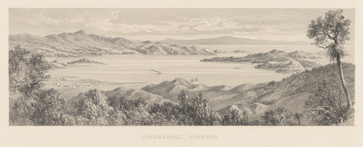 New Zealand Graphic and Descriptive Plate III Coromandel Harbour 1877