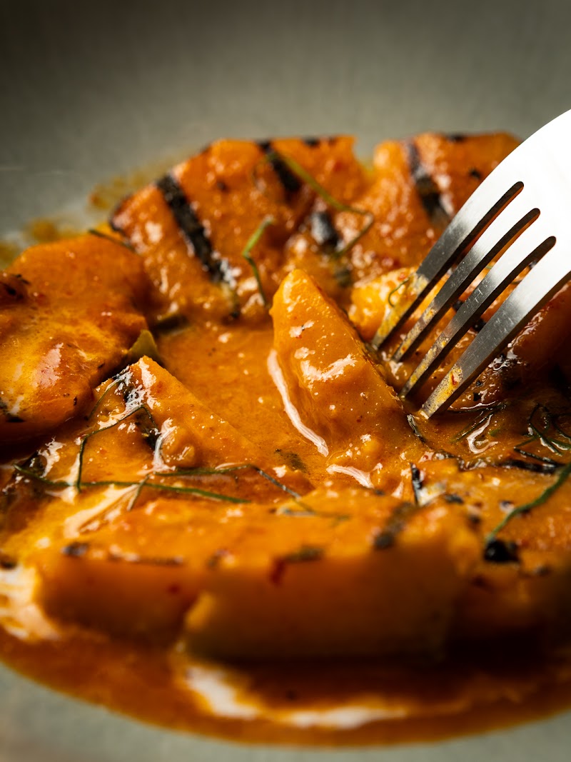 Northern pumpkin red curry — chargrilled and vegan