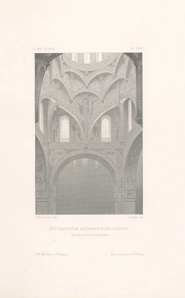 Vue perspective intérieure dune coupole  Système darcs chevauchés 1877
