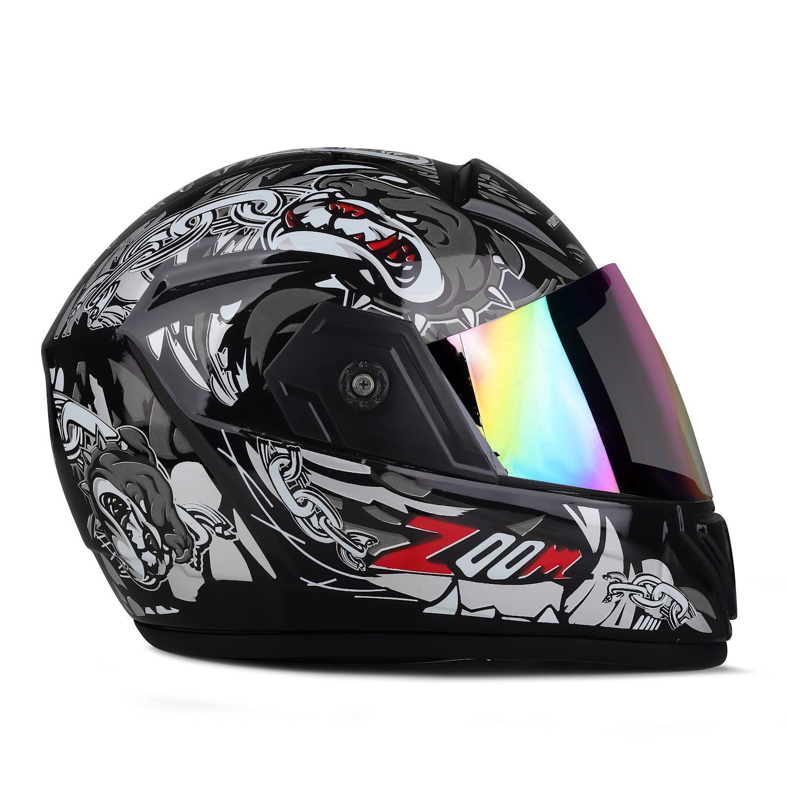 Side profile of the helmet showing aerodynamic shape