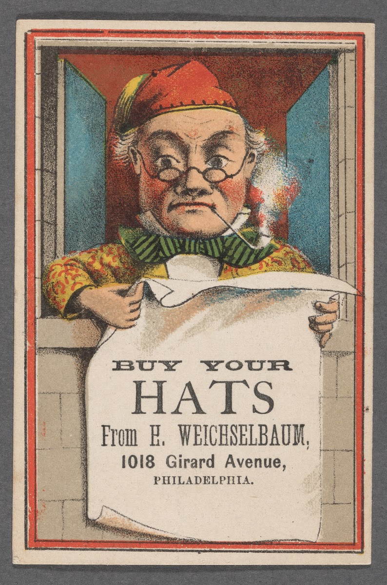 Buy Your Hats From H Weichselbaum 1018 Girard Avenue Philadelphia 1880 1910