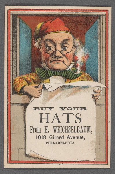 Buy Your Hats From H Weichselbaum 1018 Girard Avenue Philadelphia 1880 1910