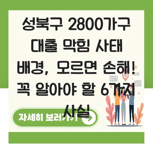 성북구 2800가구 대출 막힘 사태 배경