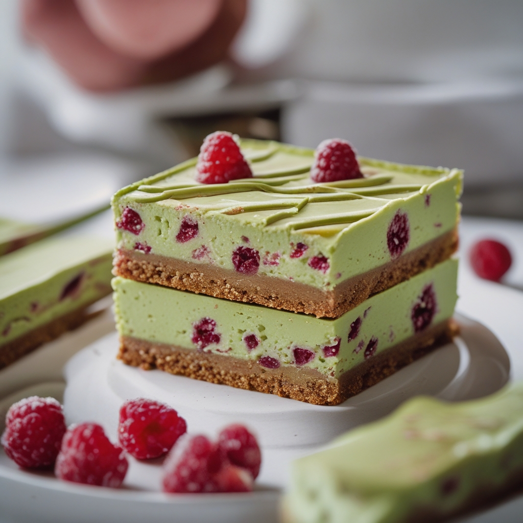 Final Matcha Raspberry Swirl Cheesecake Bars with Toasted Coconut Crust