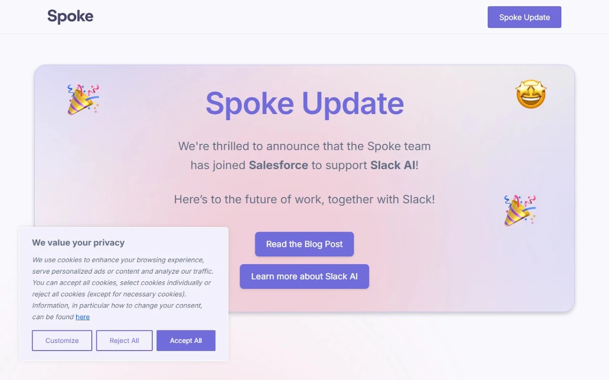 Captura de Spoke.ai Slack Summarization
