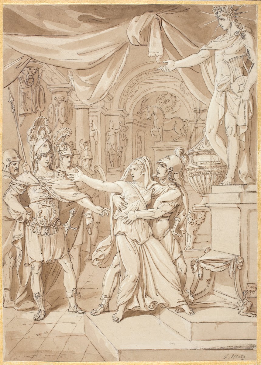 Ancient Roman scene set in a Temple to Apollo 1819