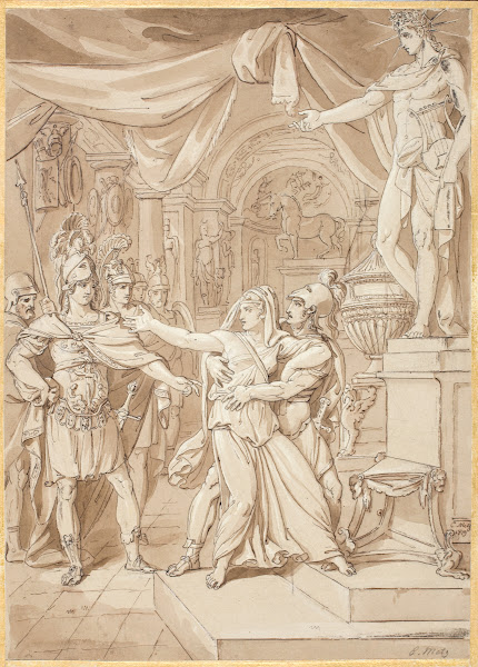 Ancient Roman scene set in a Temple to Apollo 1819