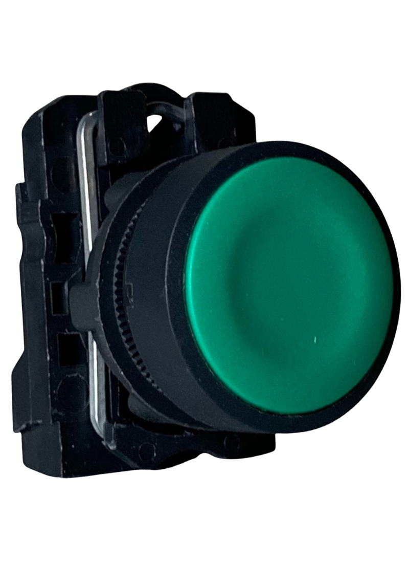 Flush Button Spring Return Momentary Green 1 N/O
