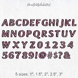 Stitch photo 1 of the Alkatra CenterLine Embroidery Font embroidery design