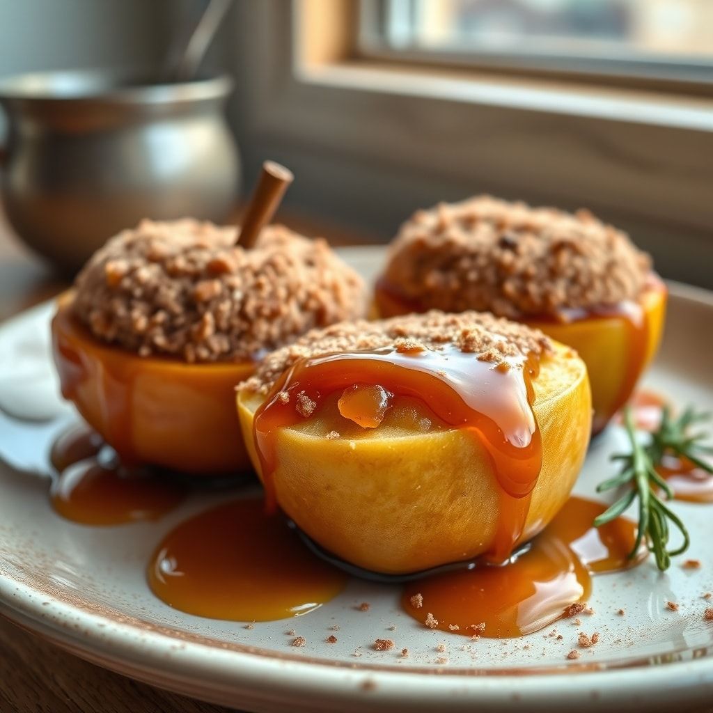 Baked Caramel Apples with Cinnamon Sugar Batter (Easy Homemade Dessert) finished