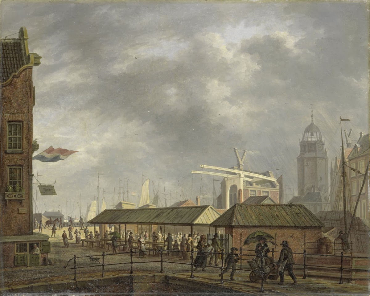 The small Fish Market on the Corner of the Brouwersgracht and Singel Amsterdam 1