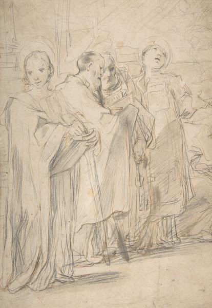 Saints John the Evangelist Paul Peter and Stephen ca 1590