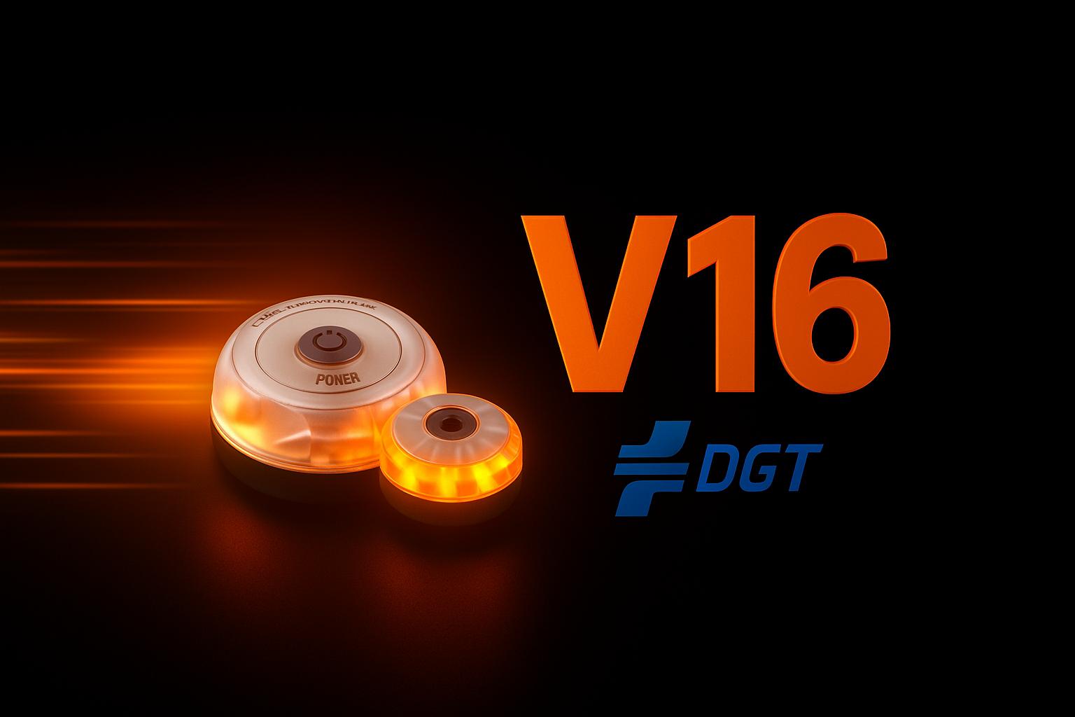 Baliza V16 conectada sobre el techo de un coche