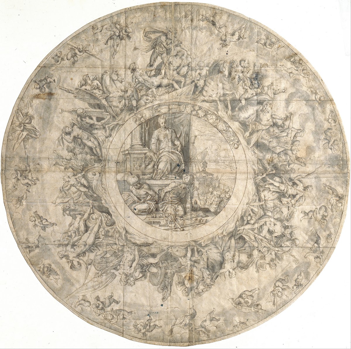 Design for an Ornamental Plate Showing the Triumph of Venice over the Turks 1595