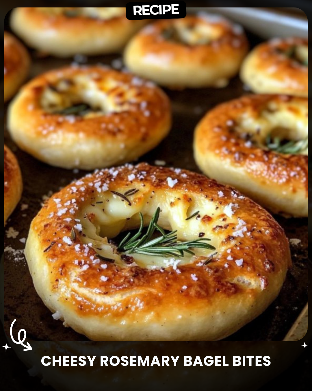 Cheesy Rosemary Bagel Bites