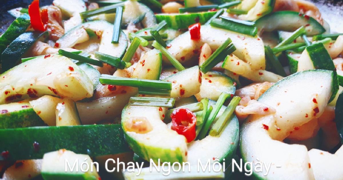 Dưa leo xào nấm chay