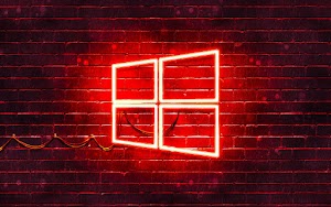 Red Neon Windows Logo Wallpaper