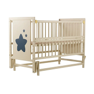 Baby crib Dubok Star with pendulum ivory