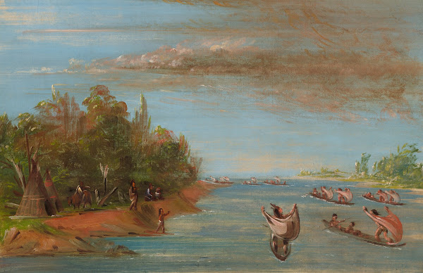 Sac And Fox Sailing In Canoes 1837 1839