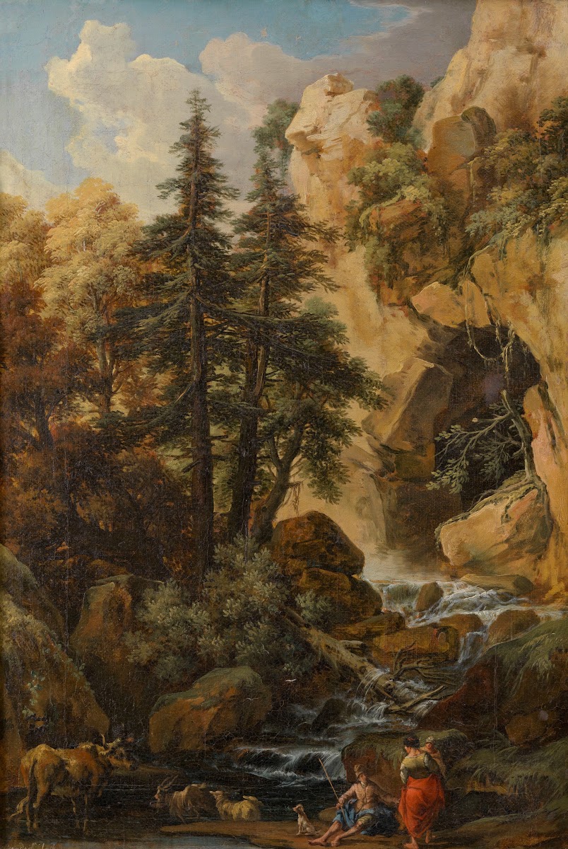 Waldlandschaft Mit FelsenhöHle Wildbach Und Staffage Ca 17201740