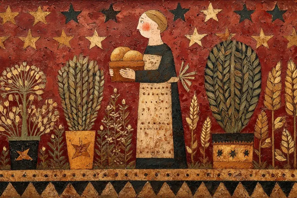 Una pintura de arte popular ingenua