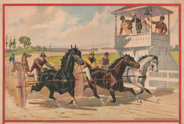 Close finish at a harness race 1890