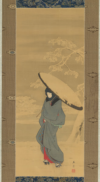 Woman Walking in the Snow 1840s